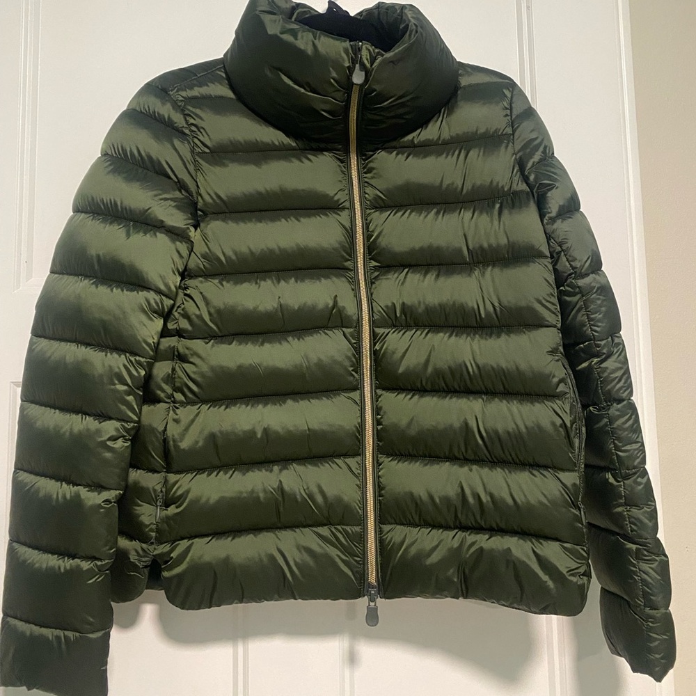 SAVE THE DUCK Olive Green Puffer Jacket